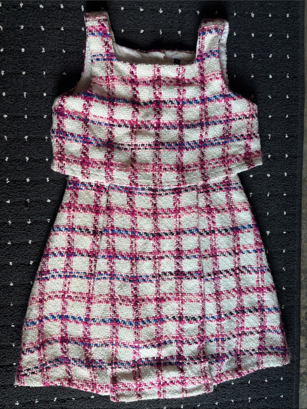 Janie & Jack Girls' Plaid Boucle Tweed Jumper Size 8